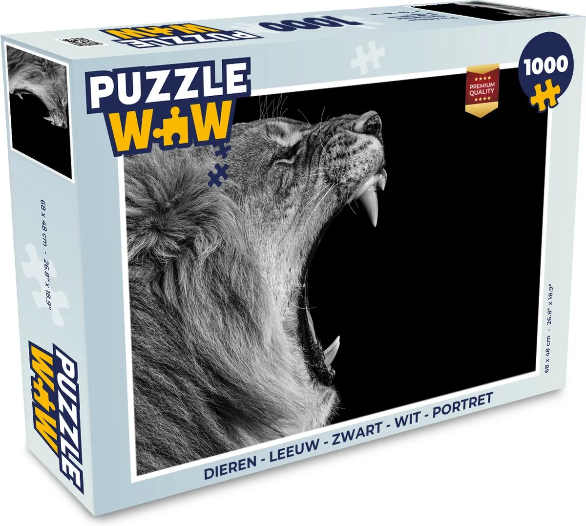 PuzzleWow Dieren Portret Legpuzzel 1000 Stuks - Multicolor