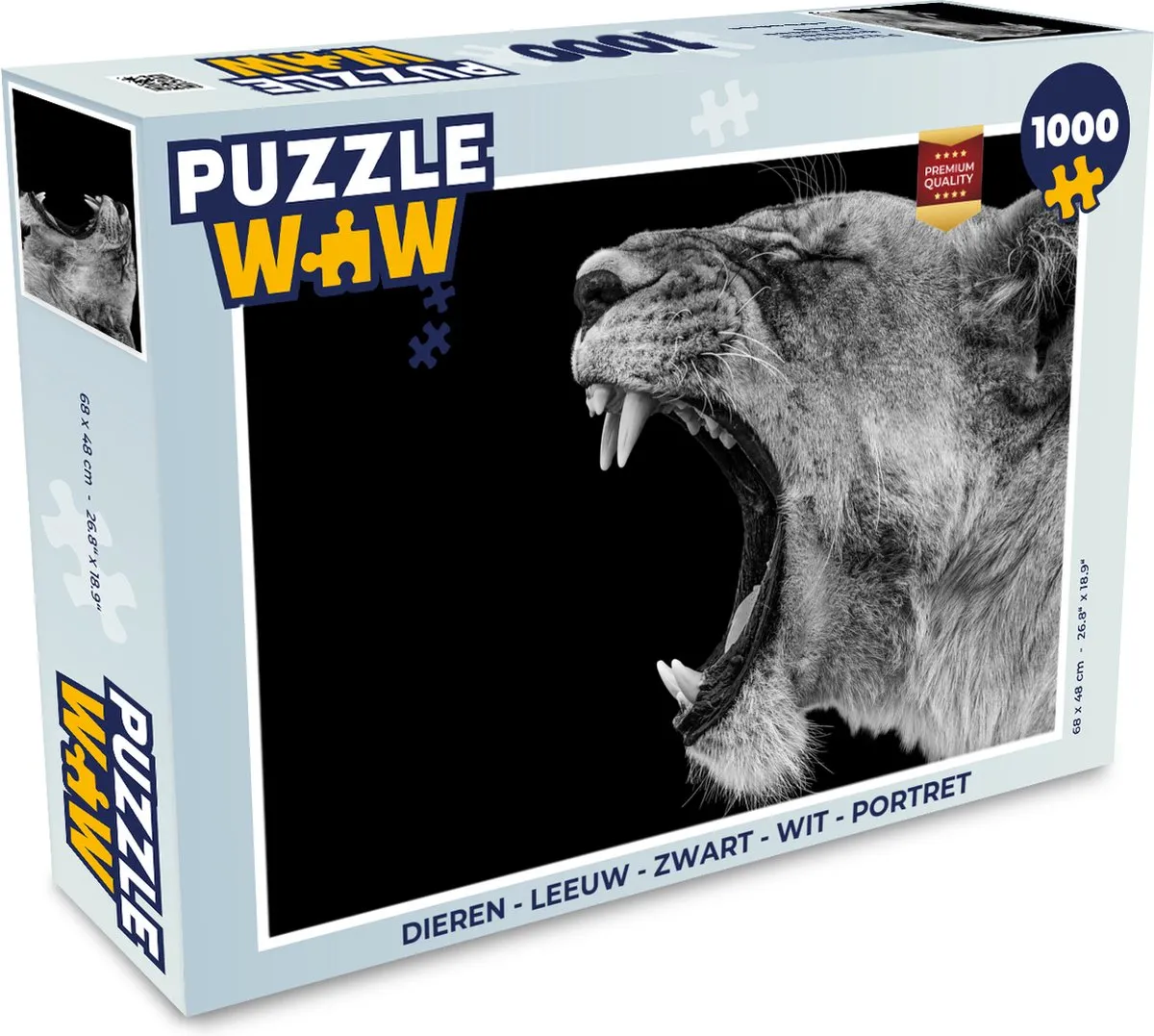 PuzzleWow Dieren Portret Legpuzzel 1000 Stuks - Multicolor