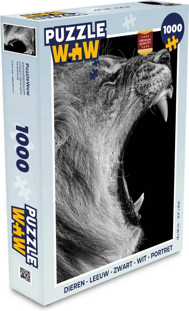 PuzzleWow Dieren Portret Legpuzzel 1000 Stuks - Multicolor
