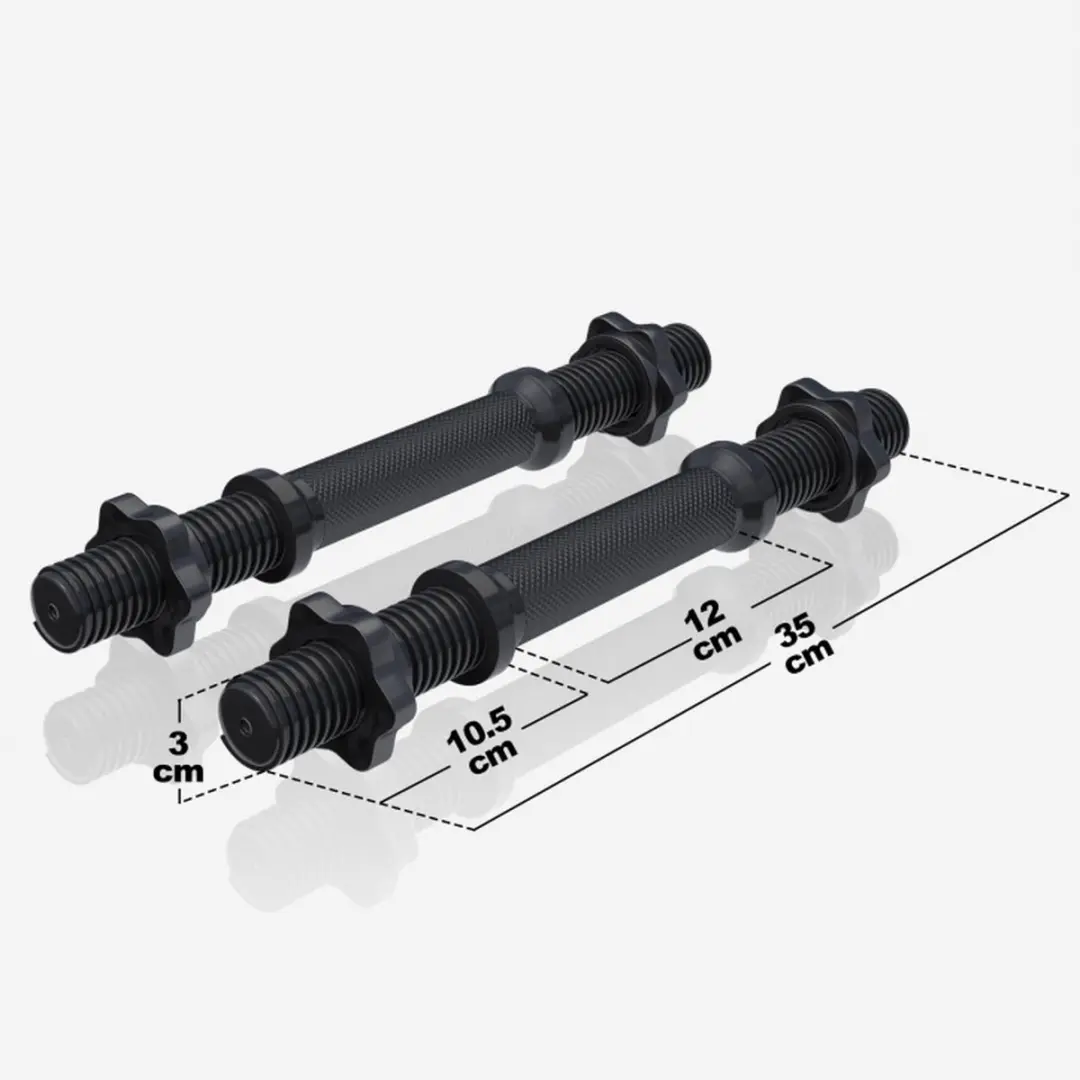 Gorilla Sports Dumbbellstangen 35cm - Set van 2 - Zwart