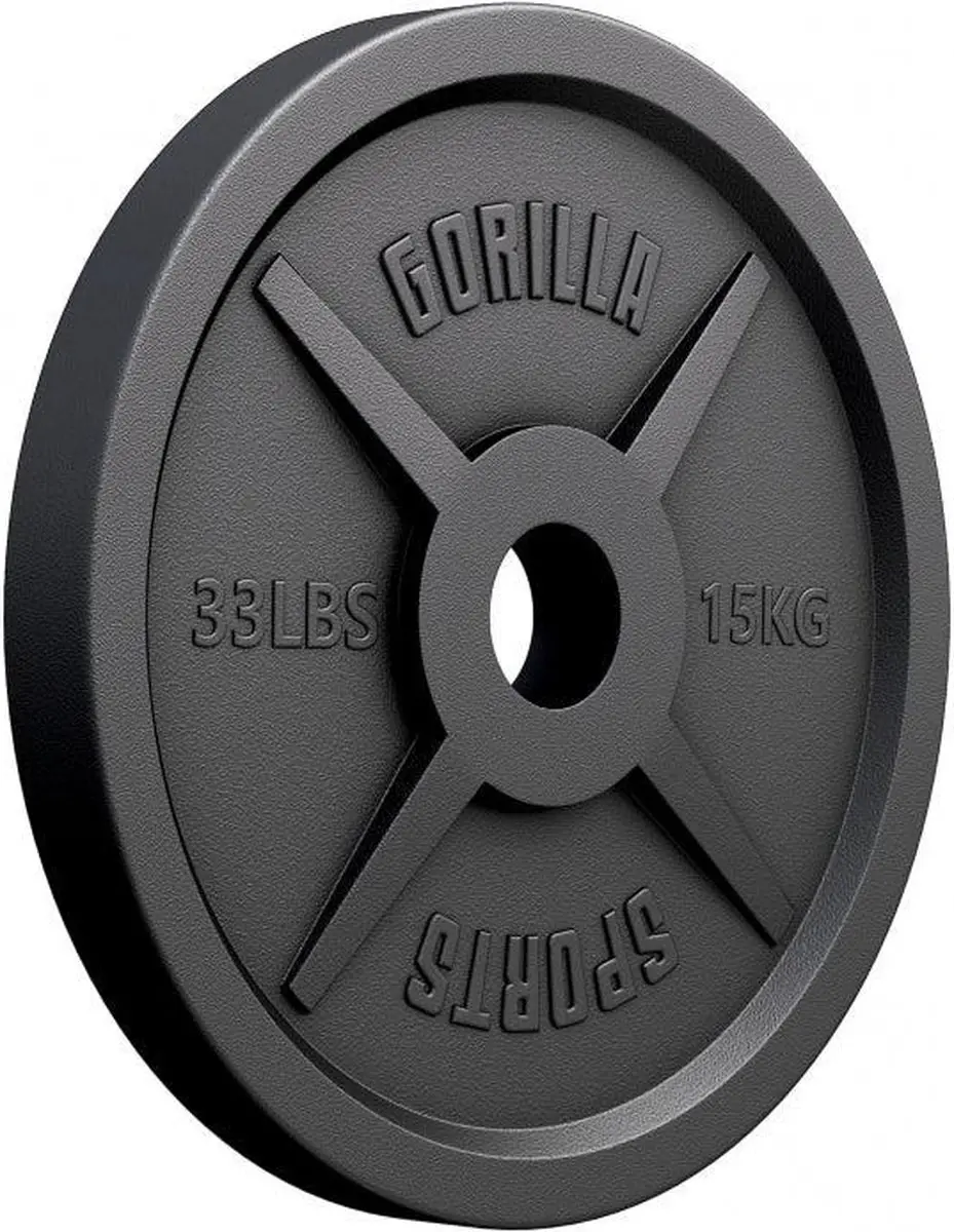 Gorilla Sports Halterschijf Olympisch 50mm Gietijzer 15kg