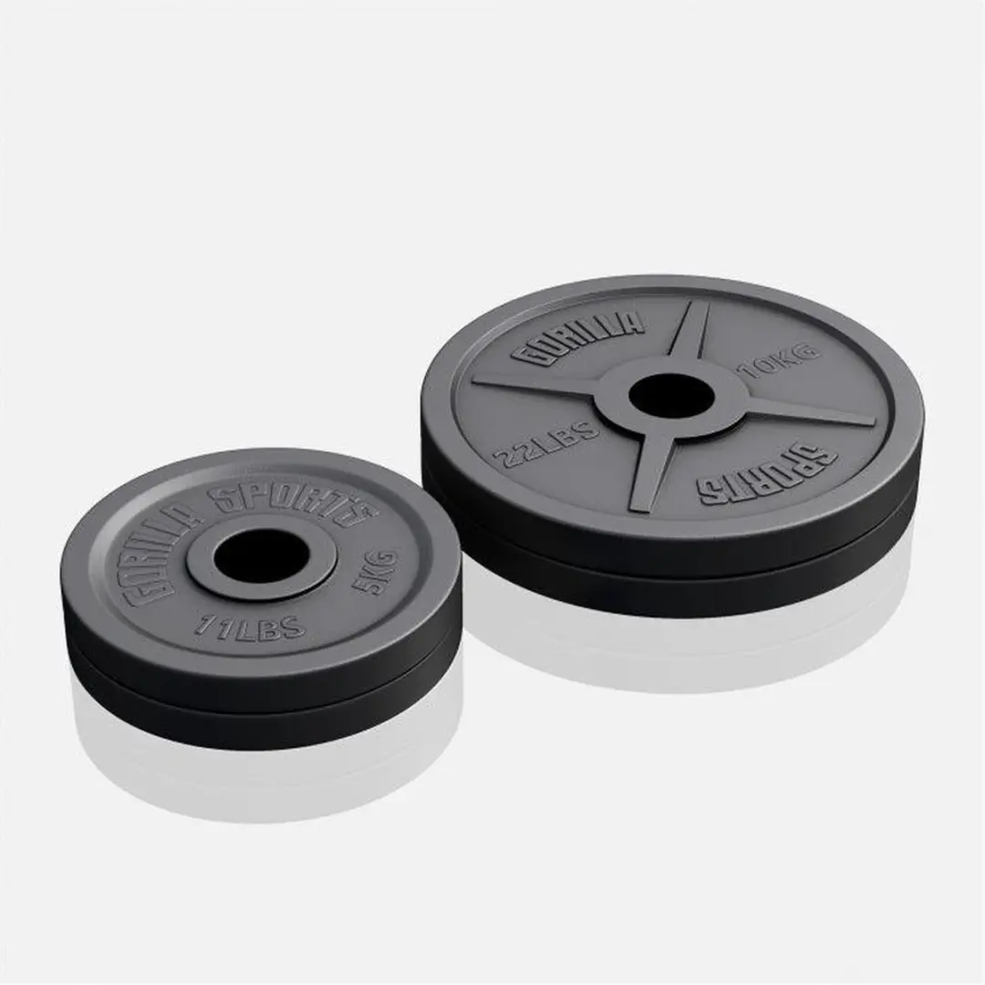 Gorilla Sports Halterschijven 30kg - 2x5kg + 2x10kg - Gietijzer - 50mm