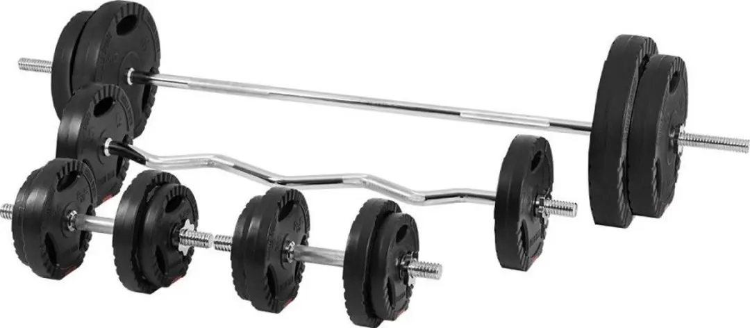 Gorilla Sports Fitnessbank 100kg Set - Lat Pulley & Puzzelmat - Zwart