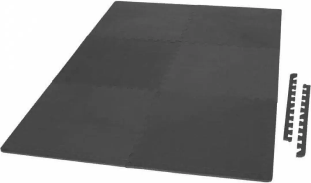 Gorilla Sports Fitnessbank 100kg Set - Lat Pulley & Puzzelmat - Zwart