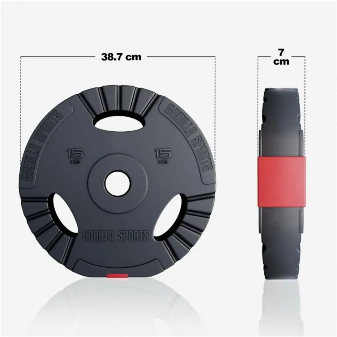 Gorilla Sports Olympisch Halterschijf 15kg - 50mm - Zwart