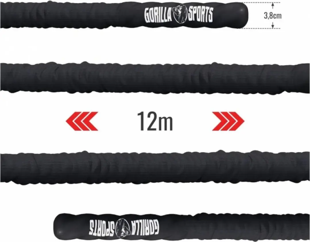 Gorilla Sports Power Rope 15m - 38mm - Incl. Muurbeugel