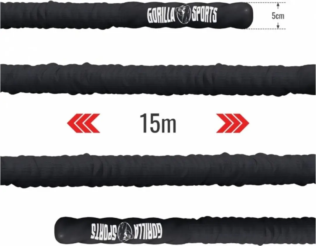 Gorilla Sports Power Rope 15m - 50mm - Incl. Muurbeugel