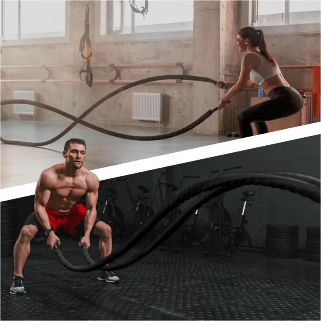 Gorilla Sports Power Rope 15m - 50mm - Incl. Muurbeugel
