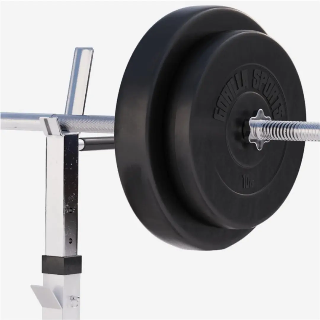 Gorilla Sports Halterbank 100kg - Wit - Verstelbaar