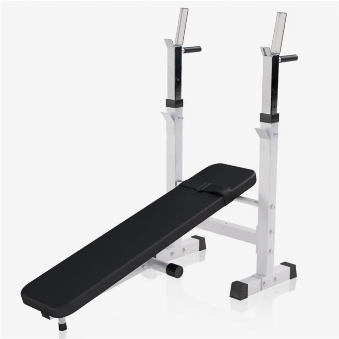 Gorilla Sports Halterbank 100kg - Wit - Verstelbaar