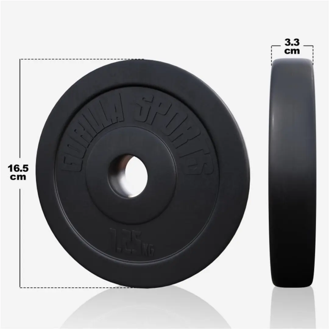 Gorilla Sports Lange Halterset 100kg - 27-delig - Zwart