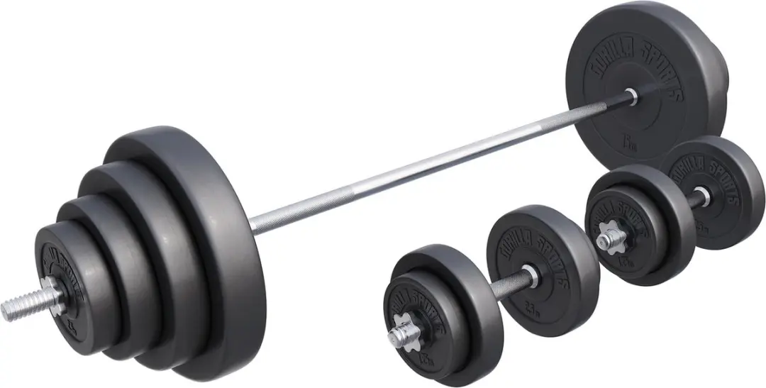 Gorilla Sports Lange Halterset 100kg
