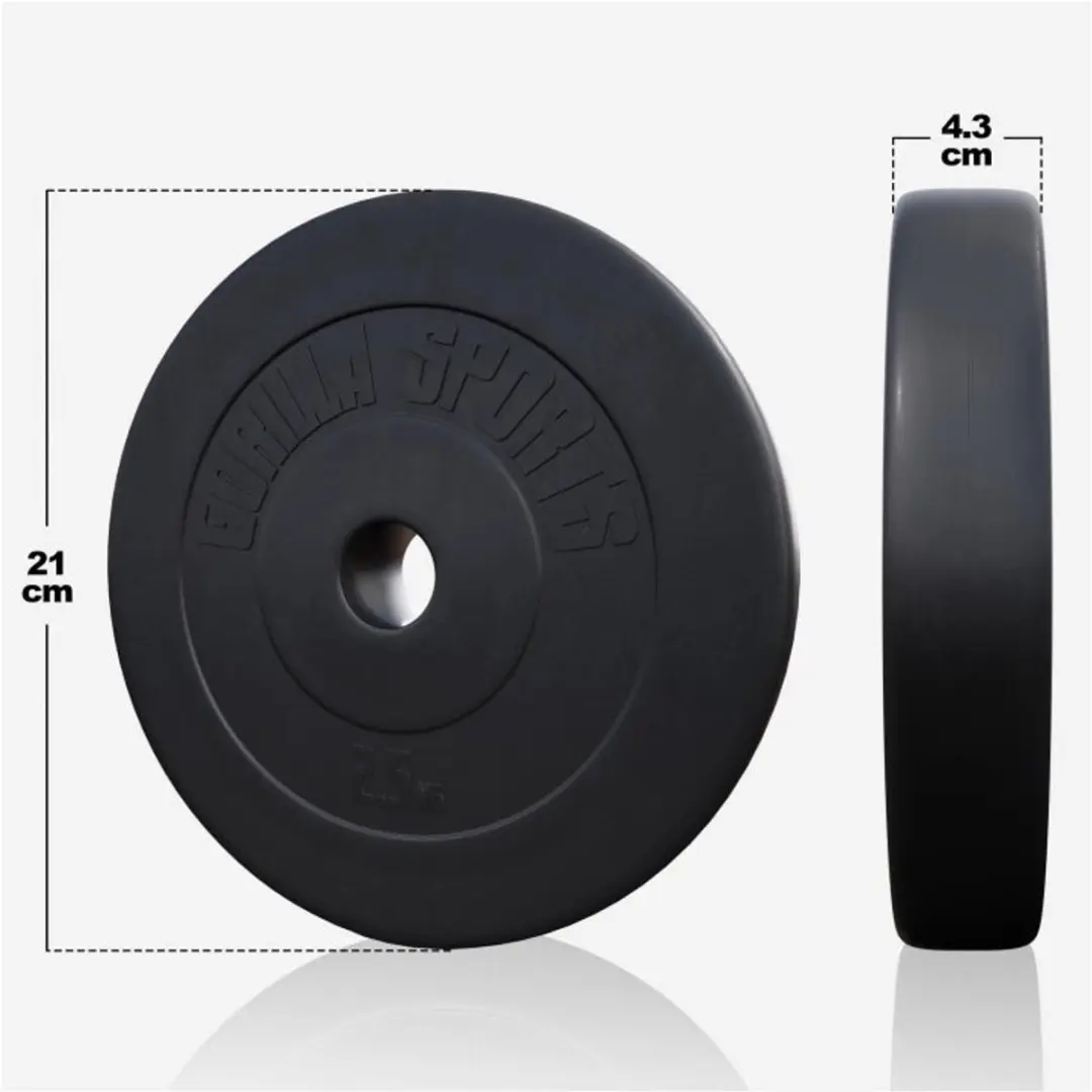 Gorilla Sports Lange Halterset 100kg - 27-delig - Zwart
