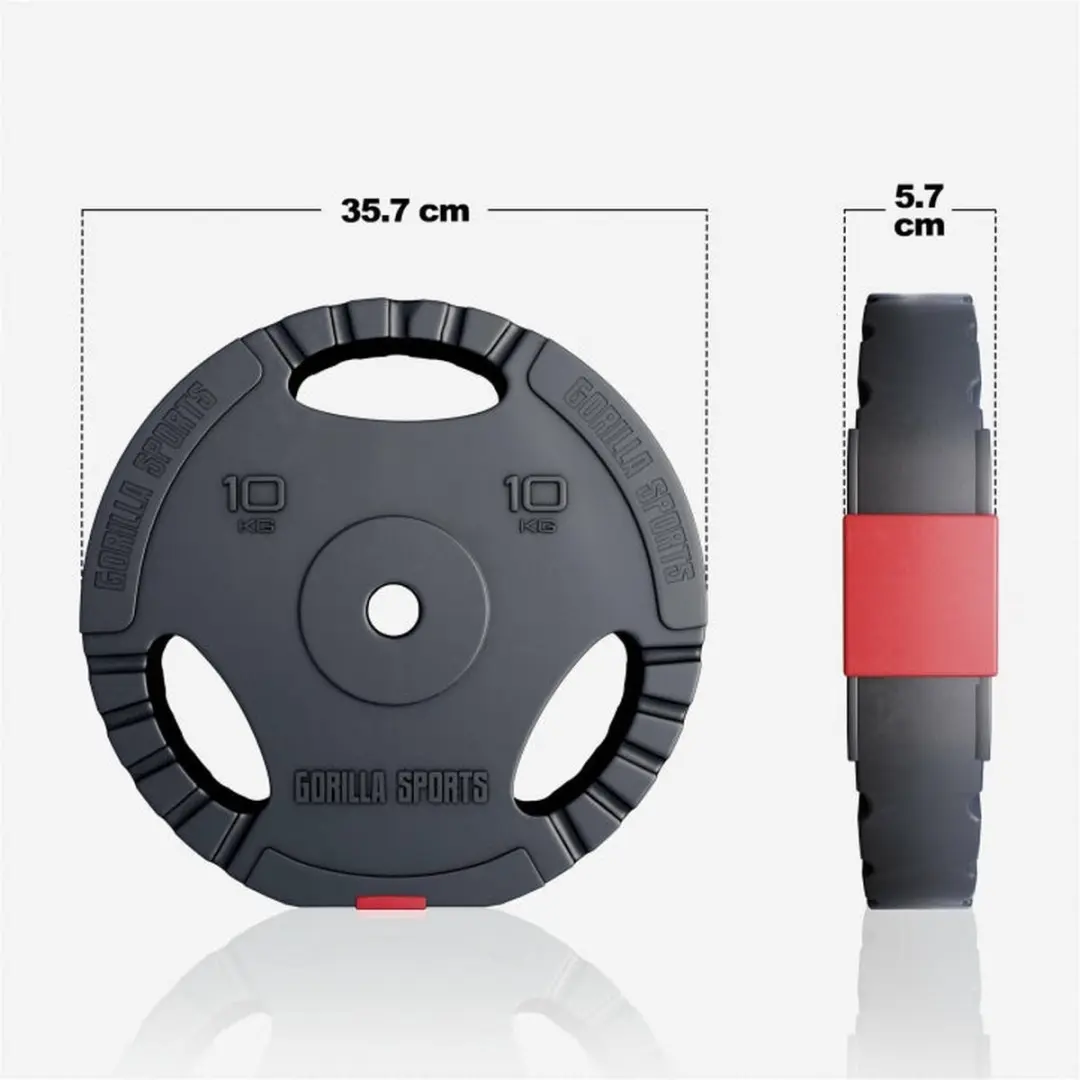 Gorilla Sports Lange Halterset 100kg - 27-delig - Zwart