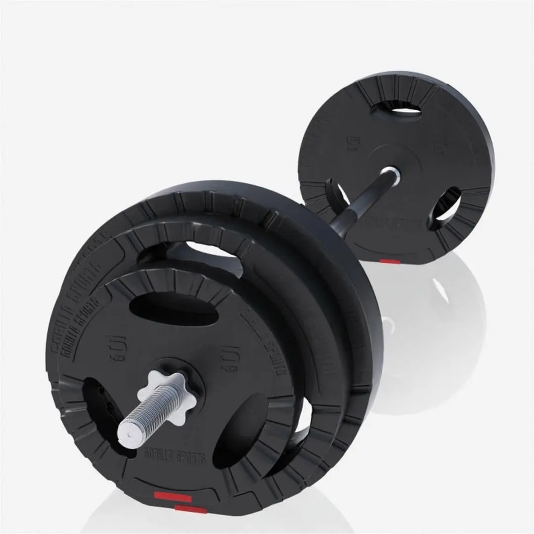 Gorilla Sports Lange Halterset 100kg - 27-delig - Zwart