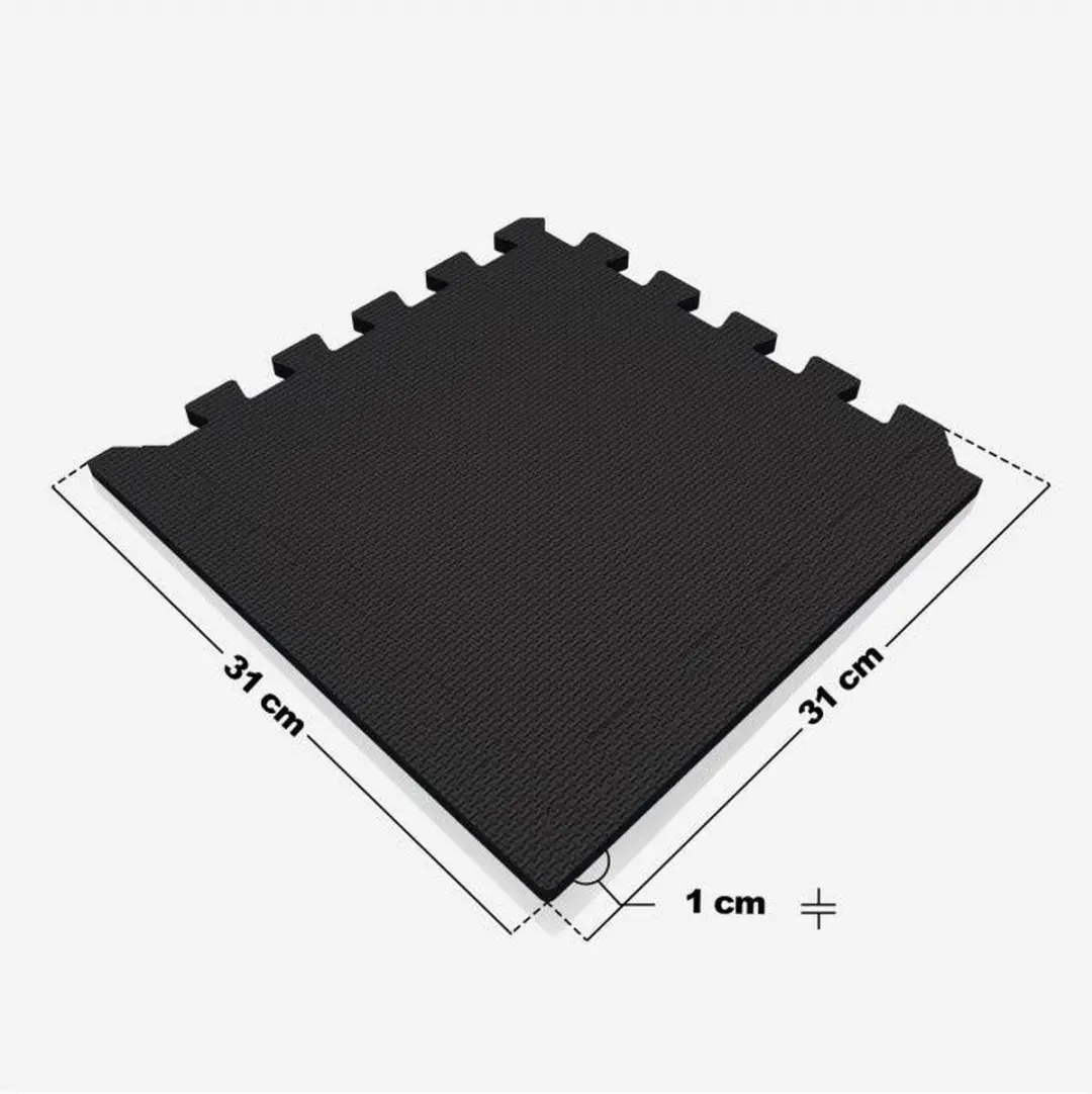 Gorilla Sports Puzzelmat 30x30 - 26 Stuks (18+8) - Zwart