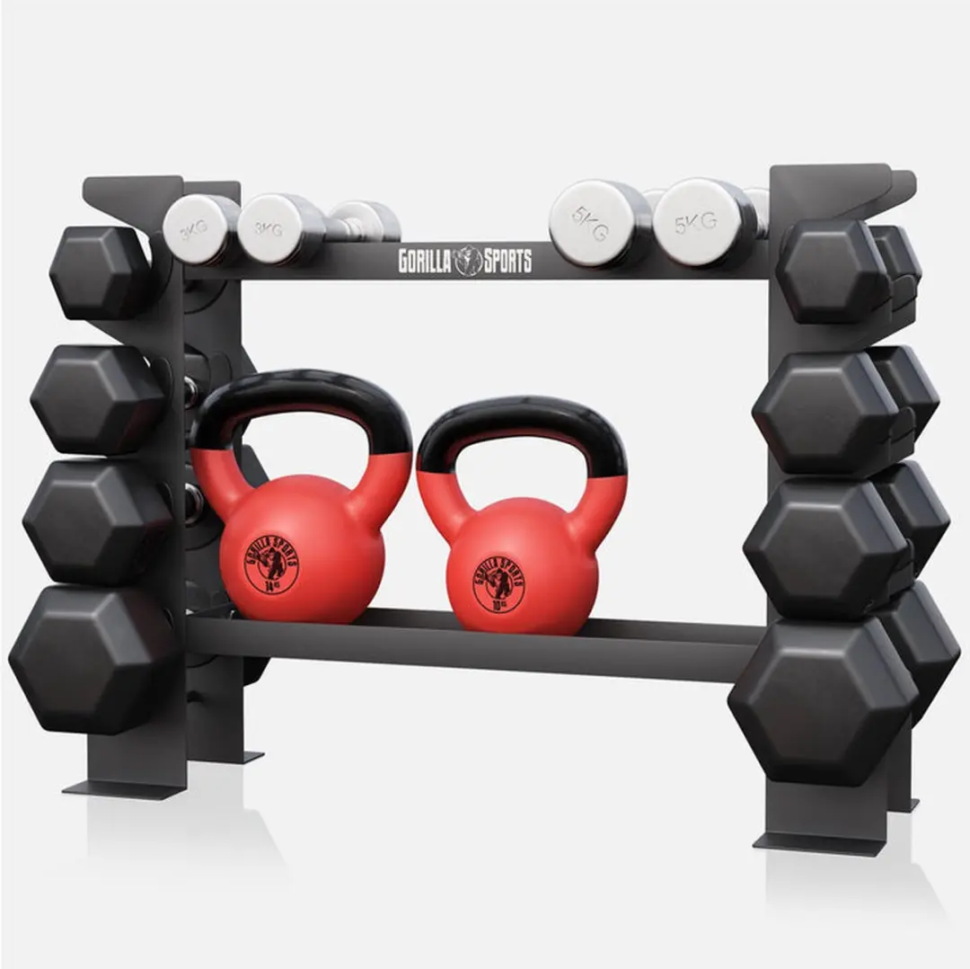 Gorilla Sports Halterrek Staal 300kg - Zwart