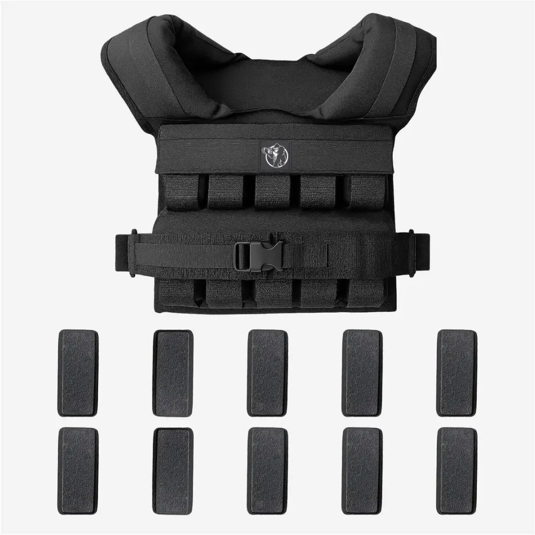 Gorilla Sports Gewichtsvest 30kg PRO - One Size - Zwart