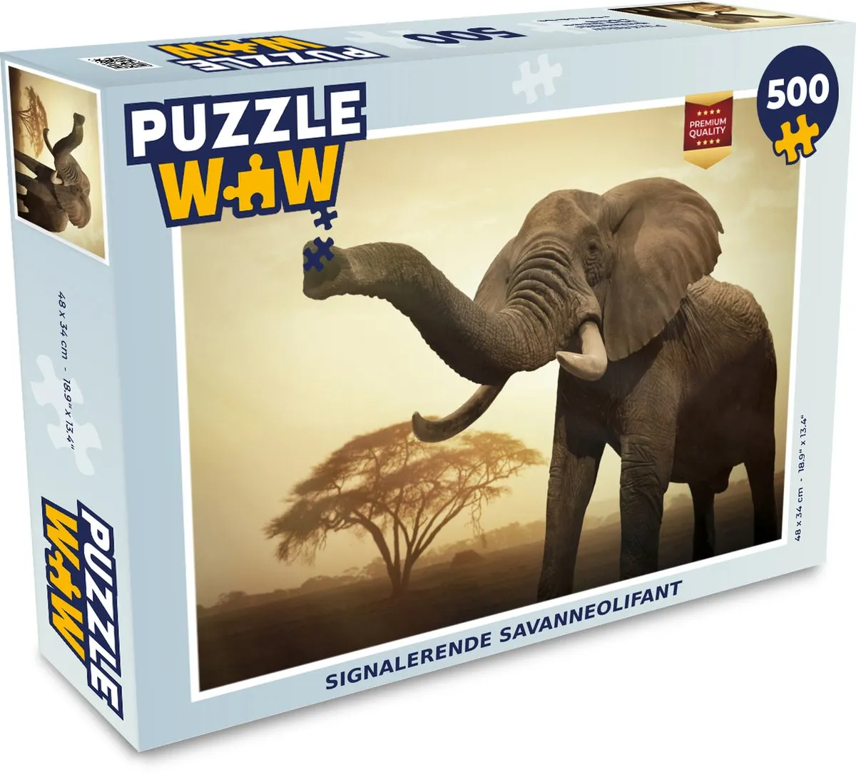 PuzzleWow Savanneolifant Legpuzzel 500 Stuks