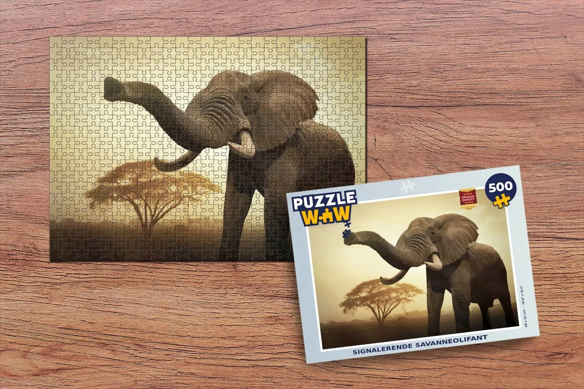 PuzzleWow Savanneolifant Legpuzzel 500 Stuks - Multicolor