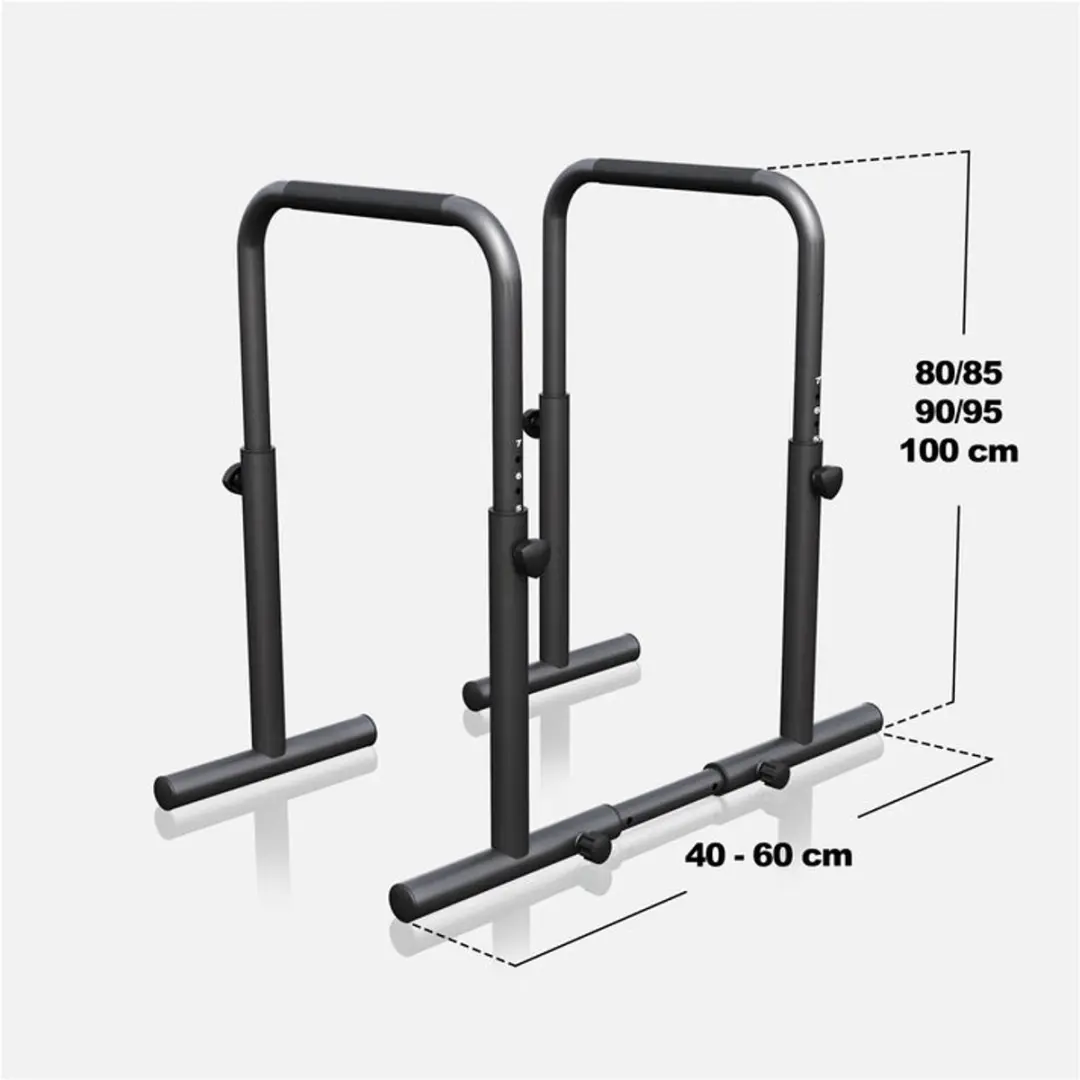 Gorilla Sports Dip Bars Verstelbaar - 500kg - Zwart
