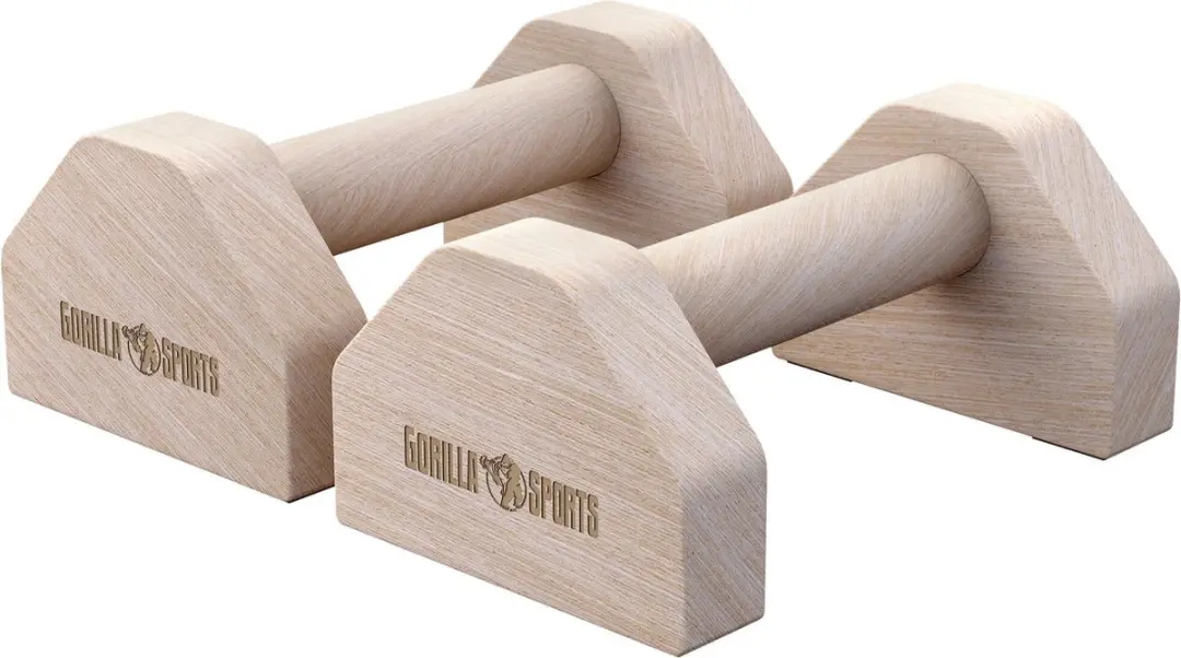 Gorilla Sports Houten Opdruksteunen Set 2 Stuks