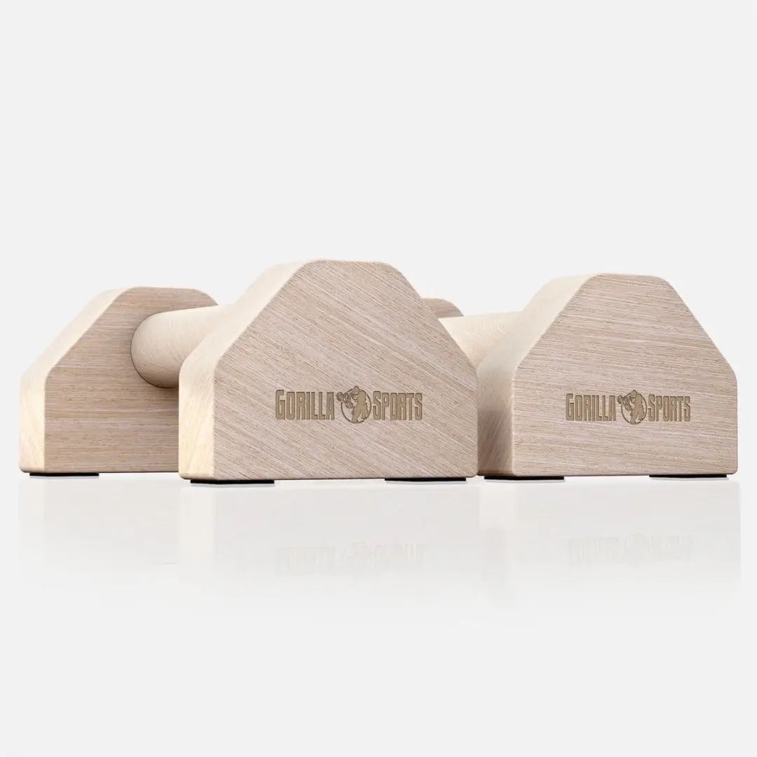 Gorilla Sports Houten Opdruksteunen Set 2 Stuks - 300 kg