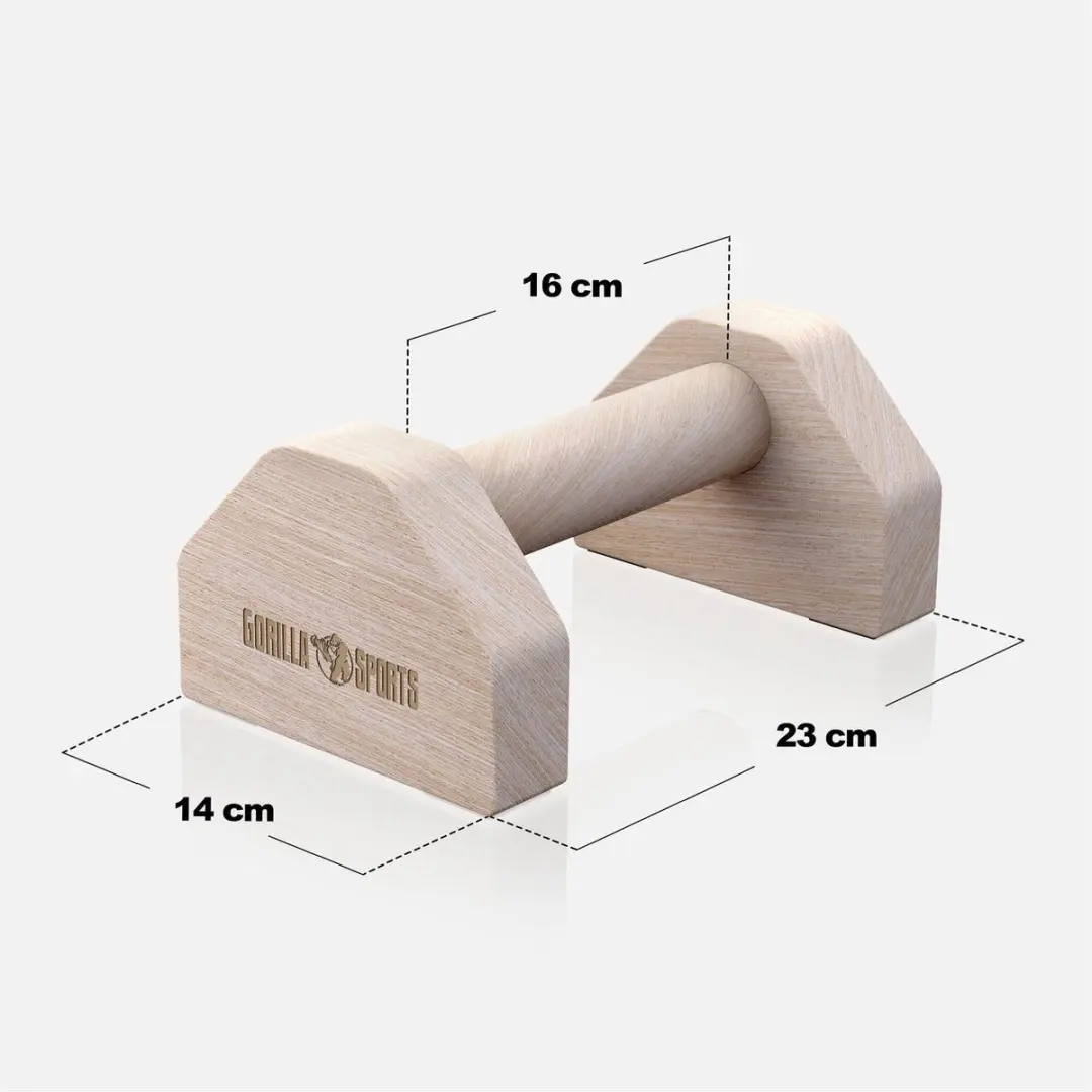 Gorilla Sports Houten Opdruksteunen Set 2 Stuks - 300 kg