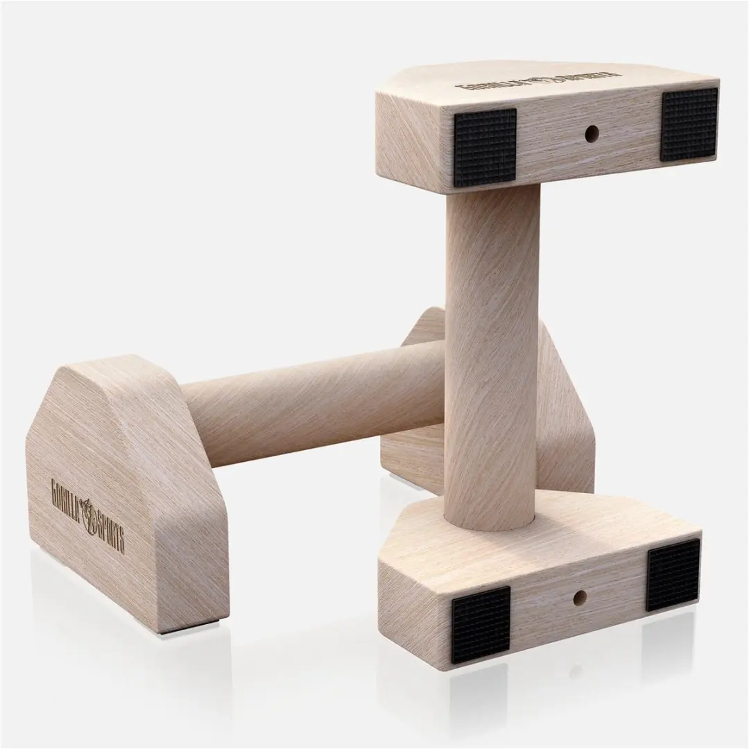 Gorilla Sports Houten Opdruksteunen Set 2 Stuks - 300 kg