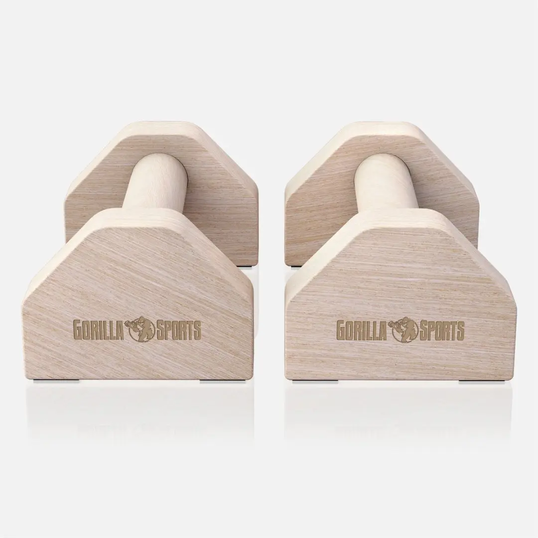 Gorilla Sports Houten Opdruksteunen Set 2 Stuks - 300 kg