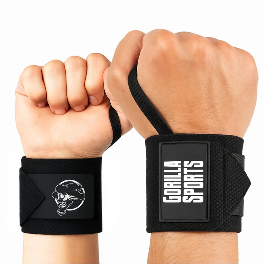 Gorilla Sports Polsbandage 45cm - Zwart