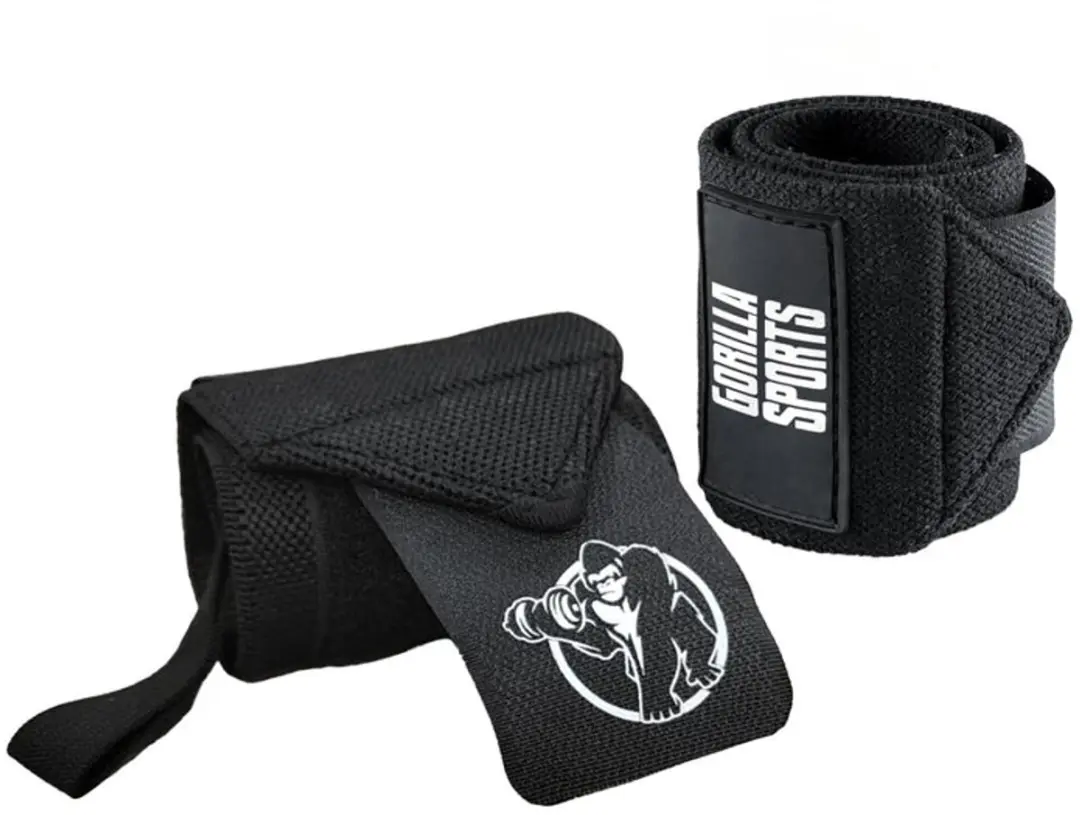 Gorilla Sports Polsbandage 45cm - Zwart