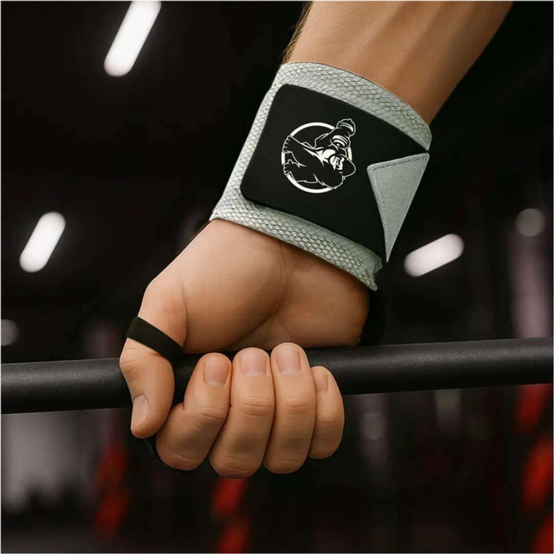 Gorilla Sports Polsbandage 45cm - Grijs