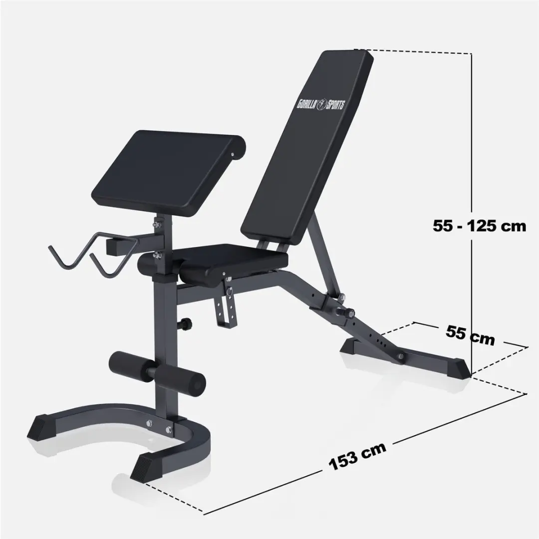 Gorilla Sports Fitnessbank Curlrack Verstelbaar - 250kg Zwart