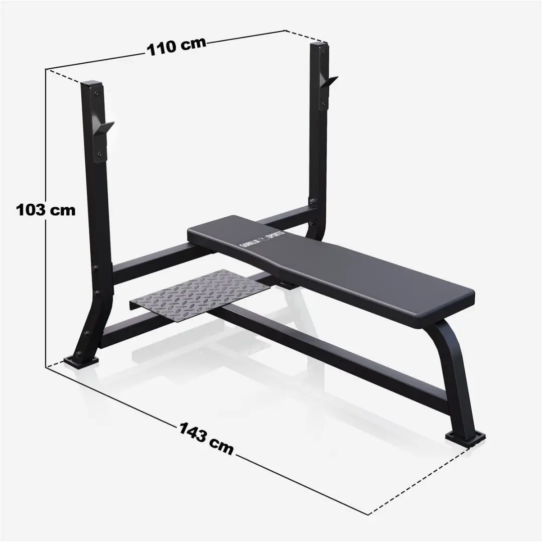 Gorilla Sports Brede Halterbank 250kg - Zwart