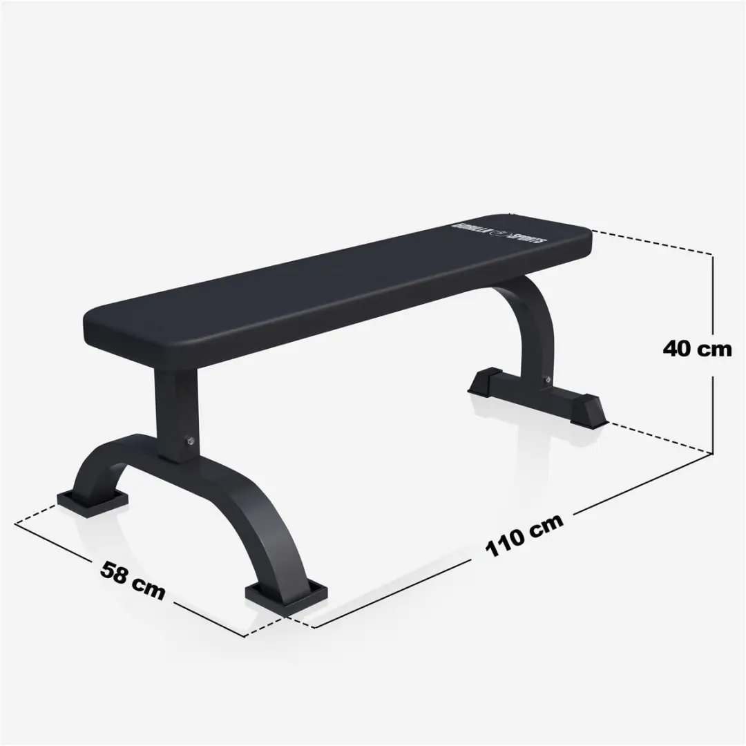 Gorilla Sports Vlakke Fitnessbank Halterbank 100106-00019 - Zwart