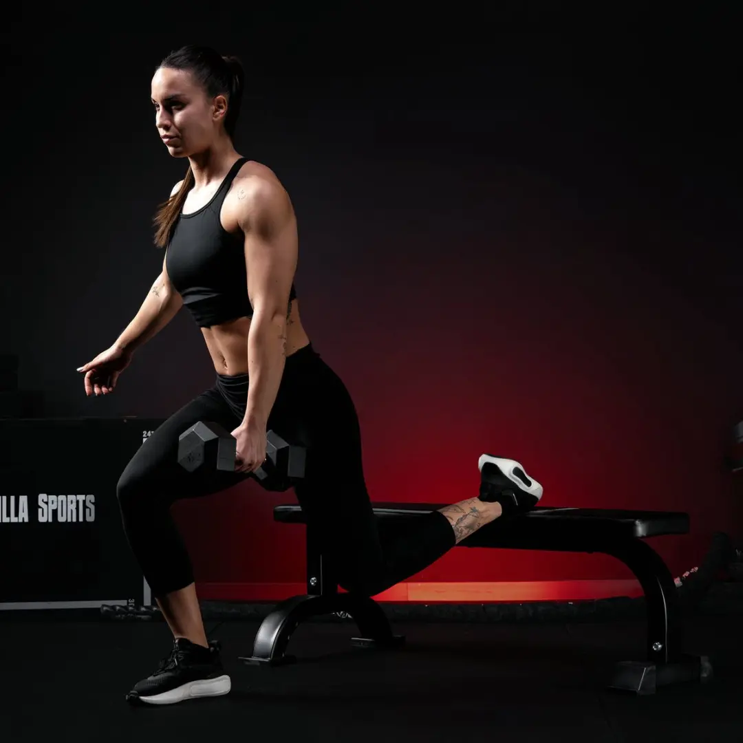 Gorilla Sports Vlakke Fitnessbank Halterbank 100106-00019 - Zwart
