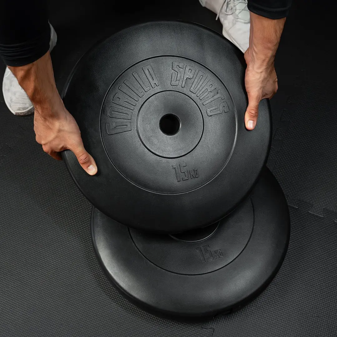 Gorilla Sports Halterschijf 30mm Kunststof 7,5 kg - Zwart