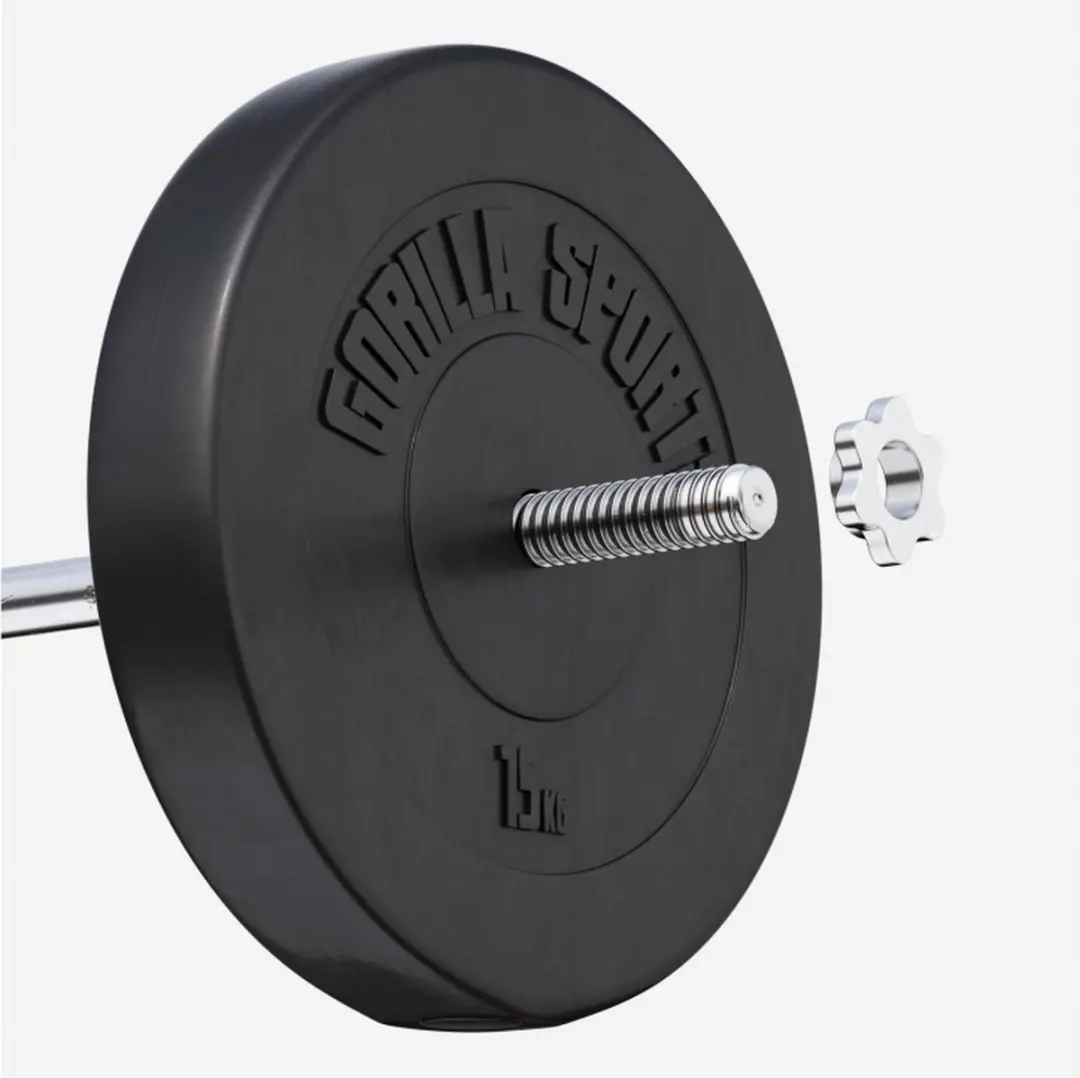 Gorilla Sports Halterschijf 30mm Kunststof 15kg - Zwart