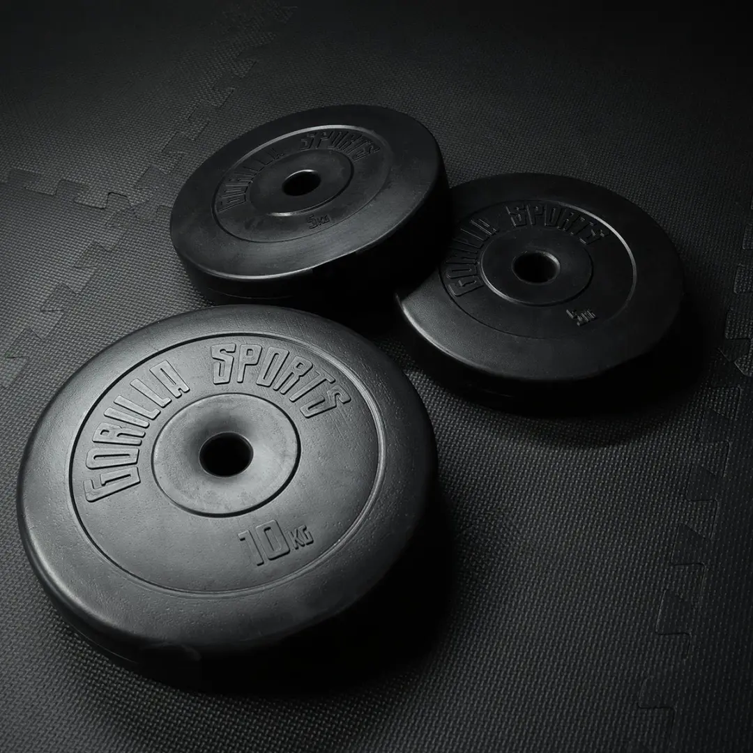 Gorilla Sports Halterschijf 30mm Kunststof 15kg - Zwart
