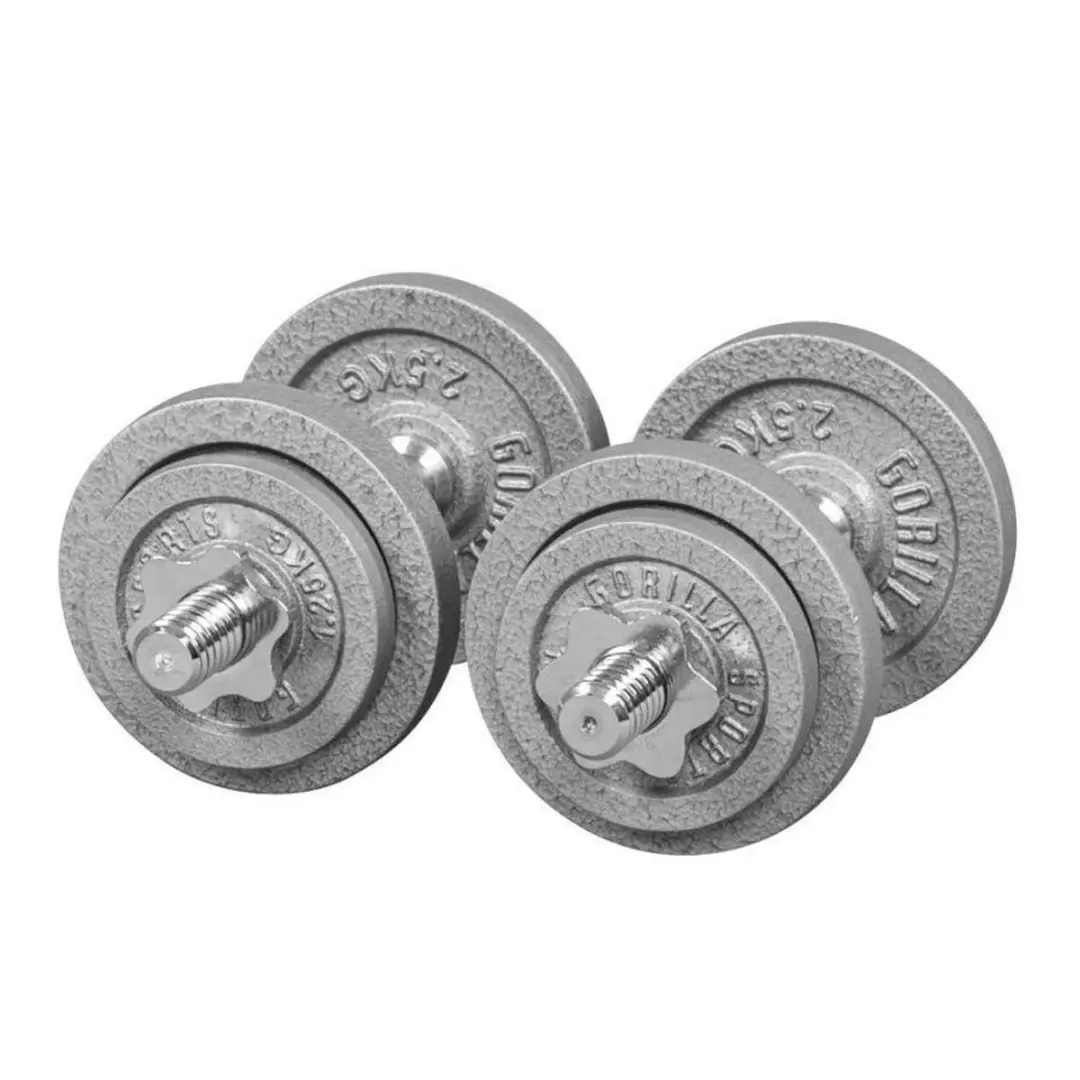 Gorilla Sports Halterset Gietijzer 20kg - 14-delig