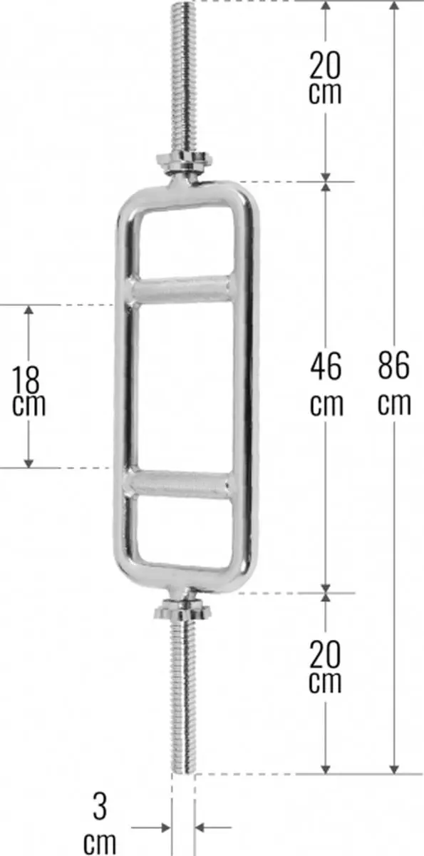 Gorilla Sports Triceps Trainer Halterstang 30mm - Chroom
