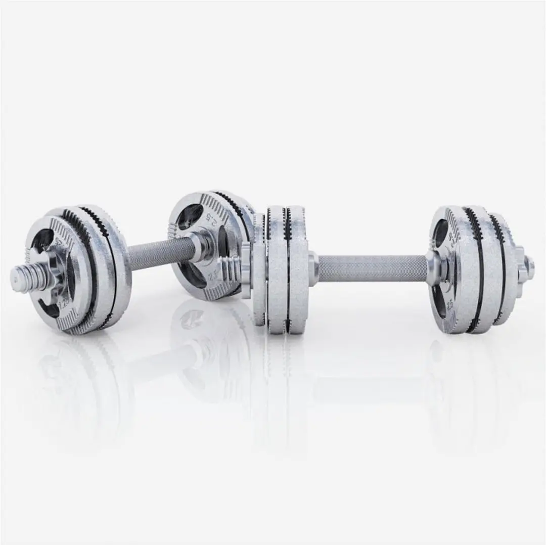 Gorilla Sports Dumbbel Set 30kg - 18-delig - Grijs
