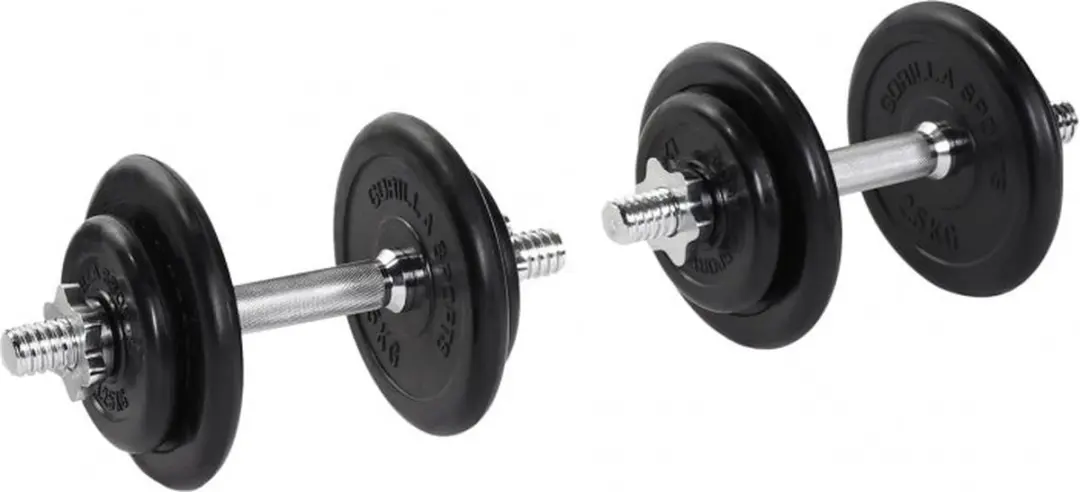 Gorilla Sports Dumbbellset Rubber 20kg - 14 Stuks