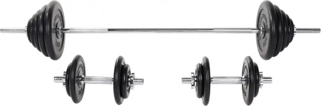 Gorilla Sports Halterset 100kg - Rubber - 27 Stuks