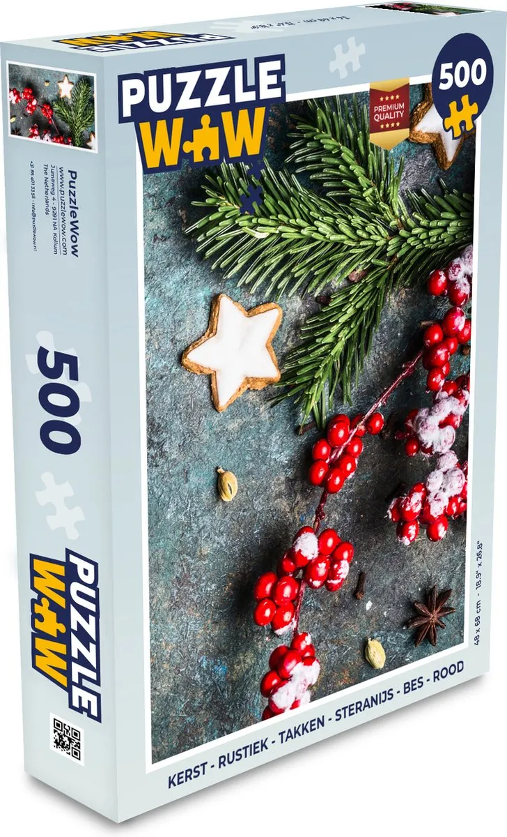PuzzleWow Kerst Rustieke Takken Legpuzzel 500 Stuks
