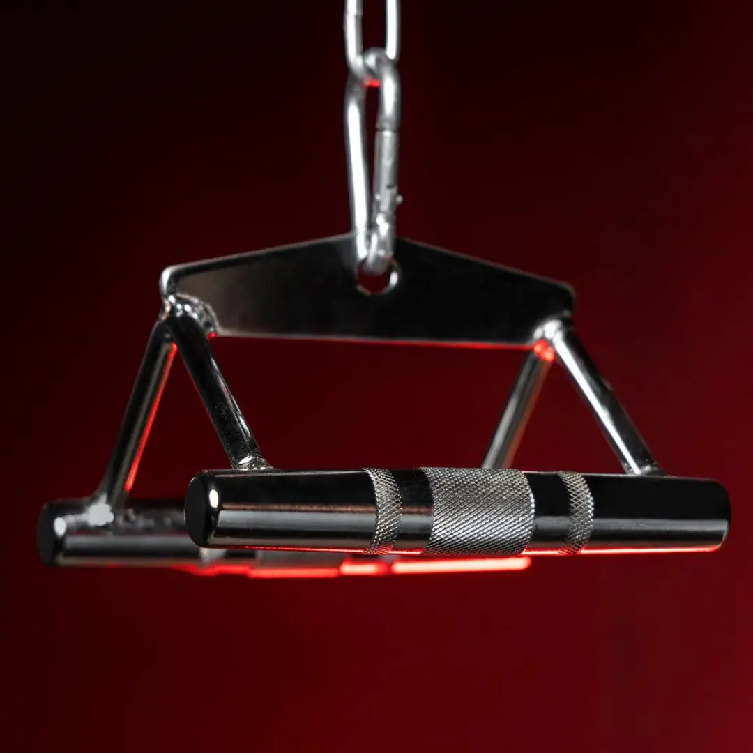 Gorilla Sports Smalle Roeigreep - Dubbele Lat Pulley Handgreep - Chroom