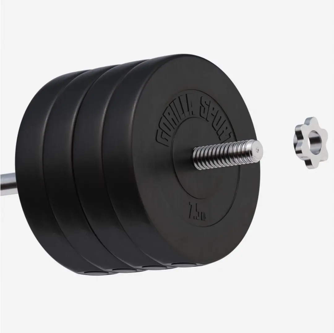 Gorilla Sports Halterschijven Set 30 kg - 4x7,5 kg - 30mm - Zwart
