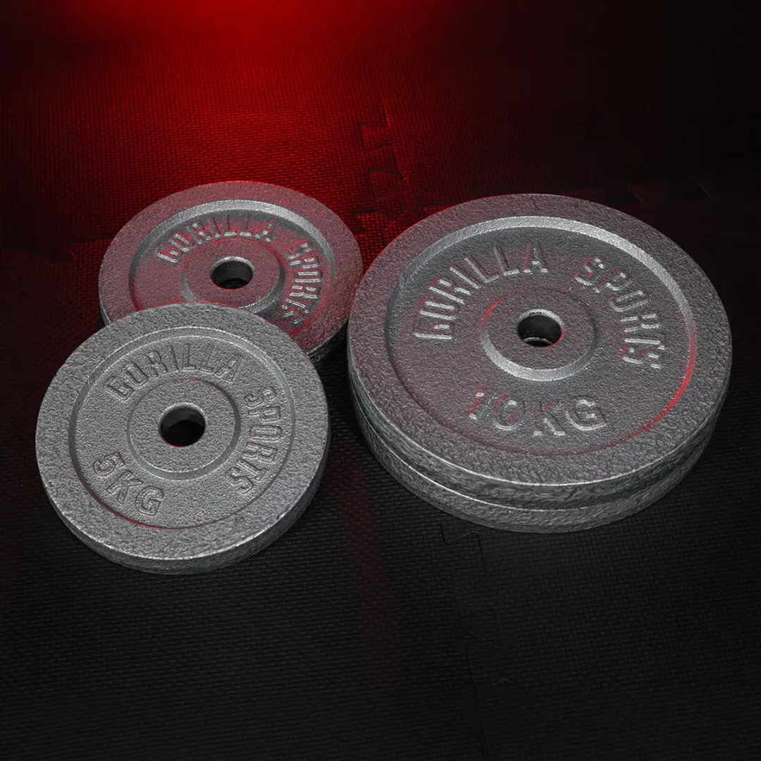 Gorilla Sports Halterschijven 30mm - Gietijzer - 30kg (6x5kg)