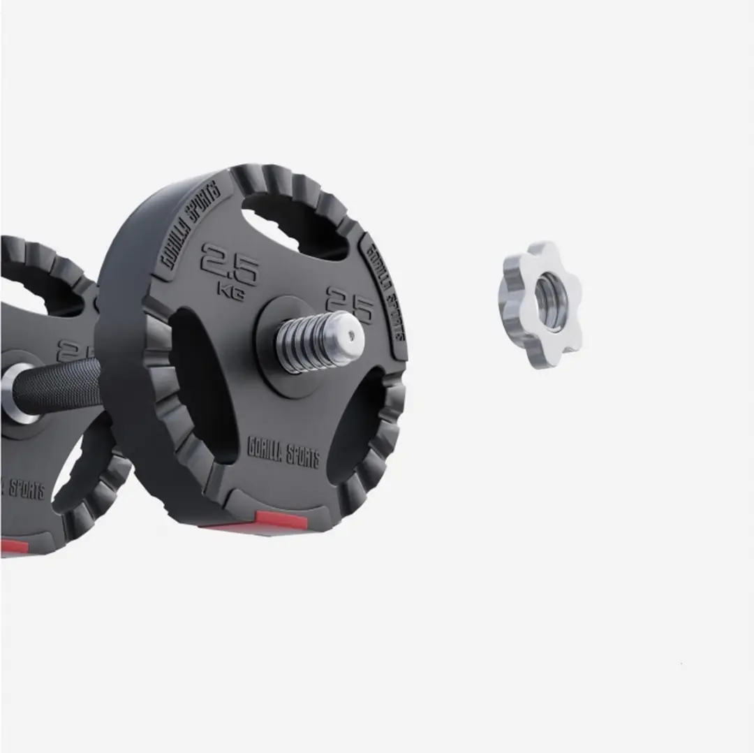 Gorilla Sports Halterschijf 30mm 2,5kg - Gripper Kunststof - Zwart